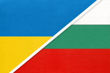Ukraine and Bulgaria, symbol of country. Ukrainian vs Bulgarian national flags