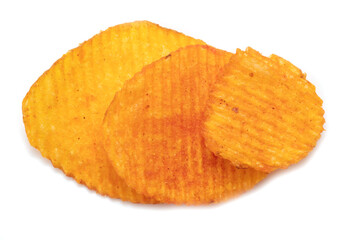 Chips isolated on white background.