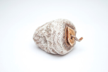 Dried persimmon on white background