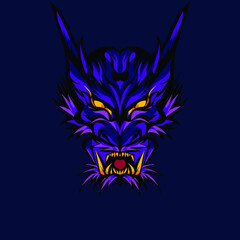 black and white wolf head