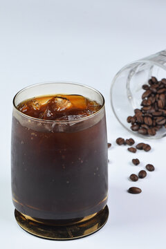 iced americano in crystal glass