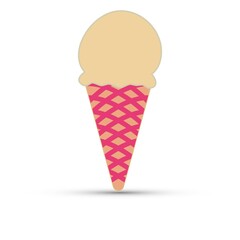 Ice cream cone on a white background 
