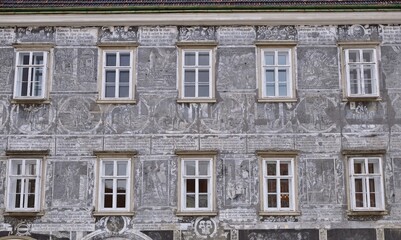 Sgraffitohaus in Retz, Österreich
