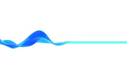3d abstract wavy isolated background. Colored blue wave or line in the flow of motion and vibration on an empty white background.