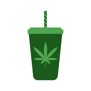 Cannabis drink vector icon on white background