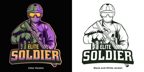 elite soldier mascot esport logo