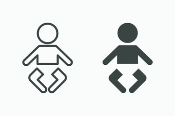 kid, baby vector icon. child, girl, boy, little, infant, newborn icon vector symbol
