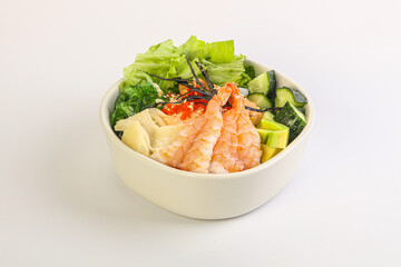 Poke with prawn and rice