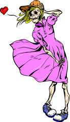 Hearth broken girl in the wind