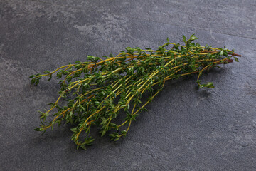 Fresh green Thyme branch heap