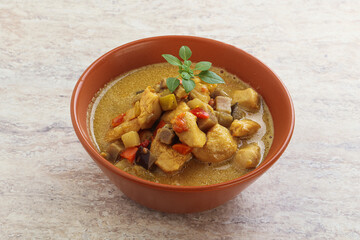 Thai yellow curry with chicken