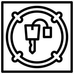 KEY line icon,linear,outline,graphic,illustration
