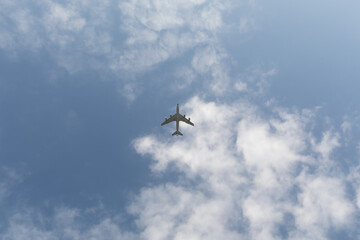 KC-135 US military aircraft flying overhead 
