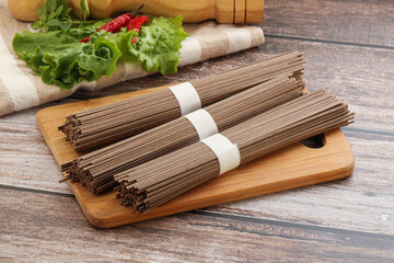 Raw soba noodles - Asian cuisine
