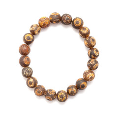 Tibetan style agate beads bracelet isolated on white background 
