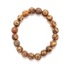Tibetan style agate beads bracelet isolated on white background 
