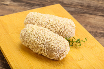 Raw chicken cutlet for roast
