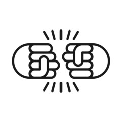 Fist bump vector icon on white background