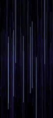 Digital render of randomly spaced out lines of various widths on a widescreen black backdrop