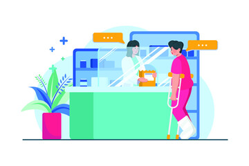 Medical Pharmacy Illustration concept. Flat illustration isolated on white background.