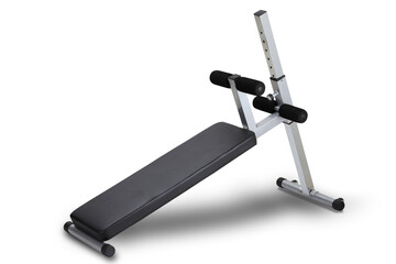 gym exercise equipment bench with clipping path