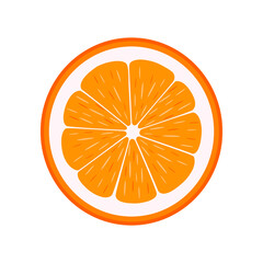 Fototapeta na wymiar Sliced half of the orange fruit isolated on the white background. orange halves slices vector illustration