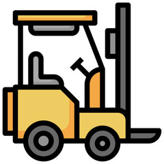 FORKLIFT filled outline icon,linear,outline,graphic,illustration