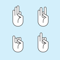 Obraz premium Vector Hand 4 types that convey different messages