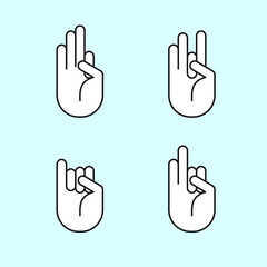 Vector Hand 4 types that convey different messages