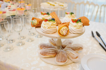 Candy bar on a wedding reception.