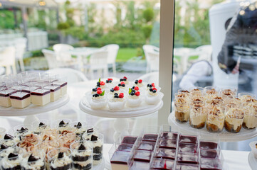 Candy bar on a wedding reception.