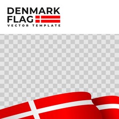 vector illustration of denmark flag with transparent background. country flag vector template.