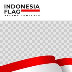 vector illustration of indonesia flag with transparent background. country flag vector template.