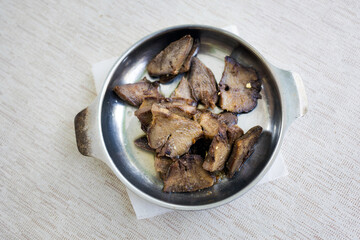 Delicious bulgarian food pork tongue