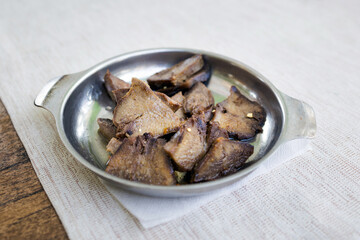 Delicious bulgarian food pork tongue