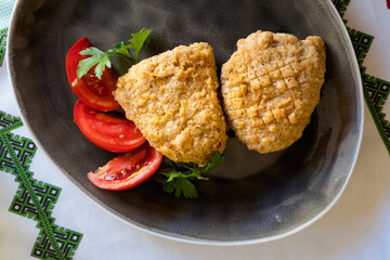 Delicious bulgarian food stuffed peppers