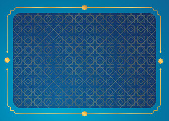 islamic ornament blue vector background