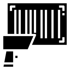 BARCODE SCAN glyph icon,linear,outline,graphic,illustration
