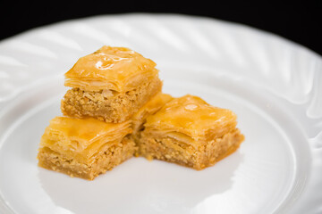 Lebanese sweets, Syrian sweets, oriental sweets, Shami baklava, Lebanese baklava, baklava plate