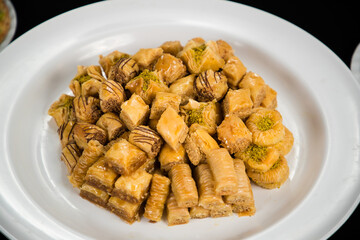 Lebanese sweets, Syrian sweets, oriental sweets, Shami baklava, Lebanese baklava, baklava plate