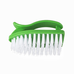 Brush for cleaning the house, washing dishes and cleaning clothes on a white isolated background.