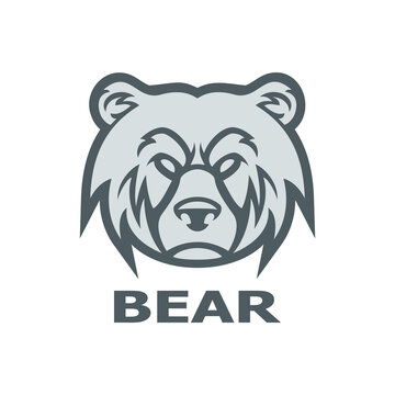 bear head logo on white background