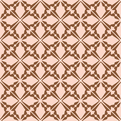 Japanese Star Flower Diamond Mosaic Vector Seamless Pattern
