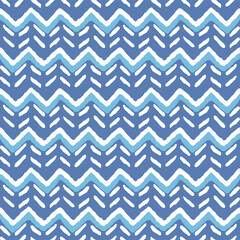 Japanese Tribal Zigzag Vector Seamless Pattern
