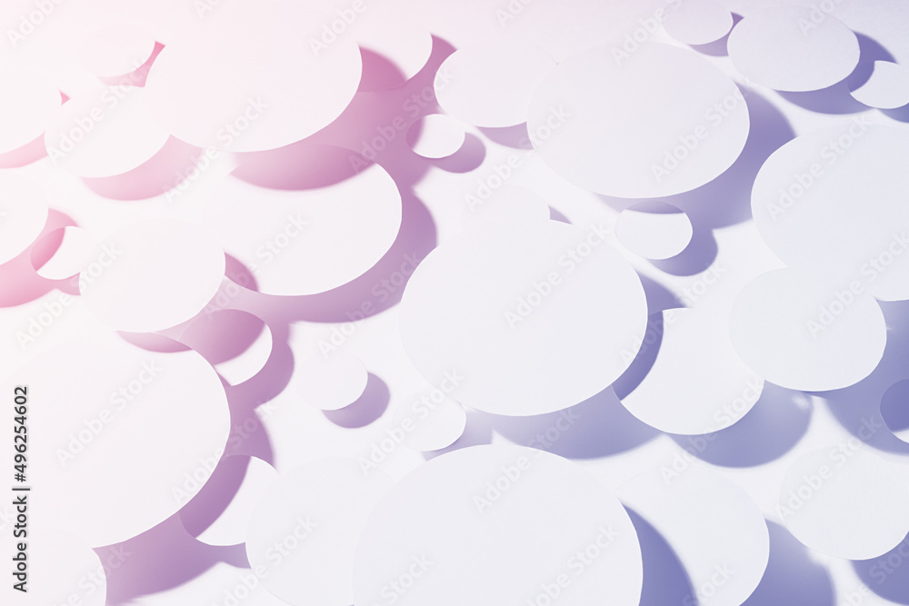 Poster delicate motion swarm pattern of soar light gradient purple and pink ovals in shining light with sof