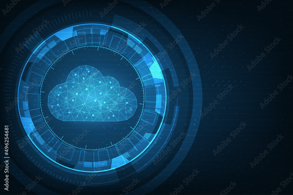 Poster vector cloud computing concept. abstract technology background.