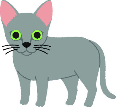 ロシアンブルーの猫イラスト Stock Vector Adobe Stock