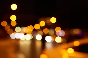 Dreamy light spots in the city at night