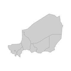 Outline political map of the Niger. High detailed vector illustration.