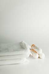 feminine hygiene products on a white background